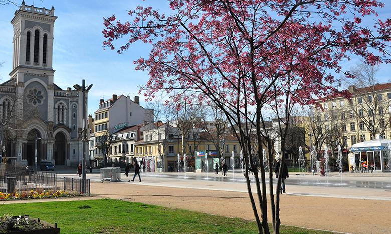 Place Jean Jaurès and Église Saint-Charles in Saint-Étienne, France