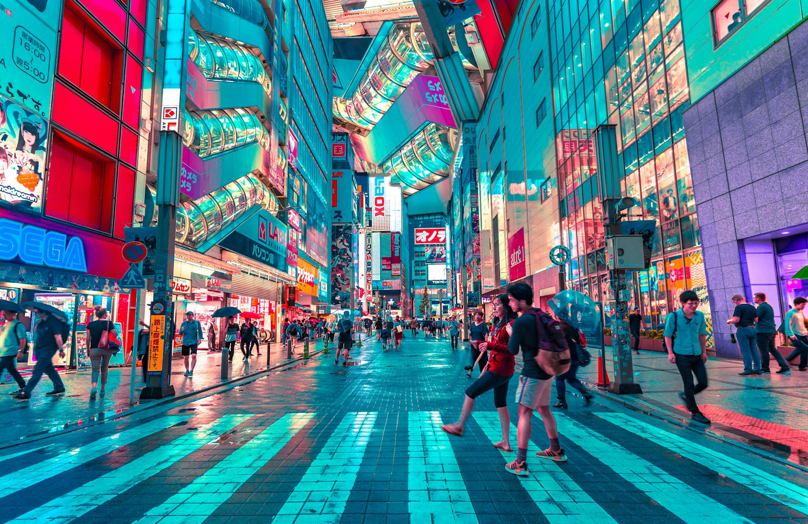 Neon streets of Tokyo at night